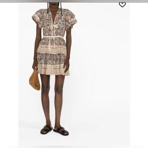 Ulla Johnson Printed V Neck Dress